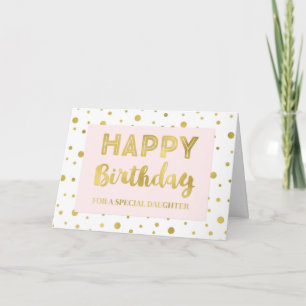 Carte d'anniversaire Gold Confetti Rose
