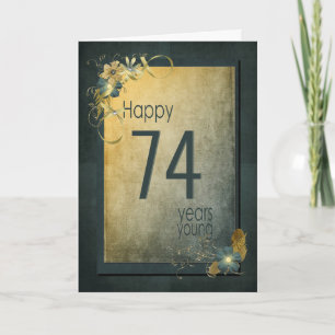 Carte d'anniversaire Gold vintage 74e