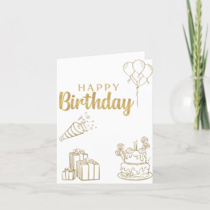 Carte d'anniversaire Golden Happy