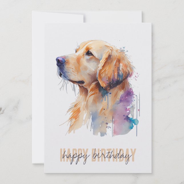 Carte d'anniversaire Golden Retriever (Devant)