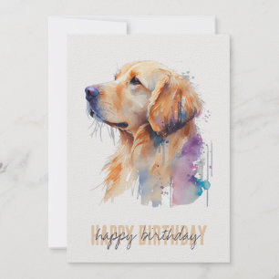 Carte d'anniversaire Golden Retriever