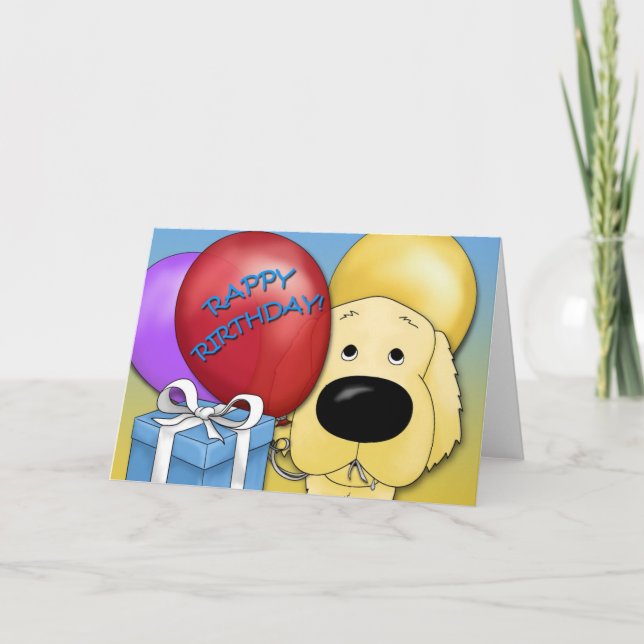 Carte d'anniversaire Golden Retriever (Devant)