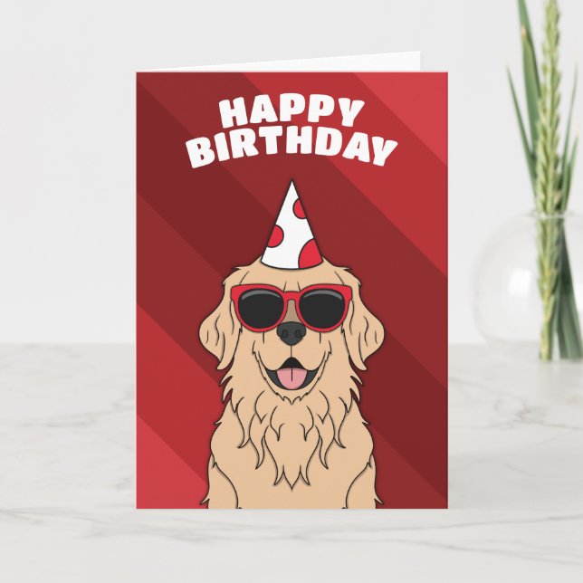 Carte d'anniversaire Golden Retriever (Devant)
