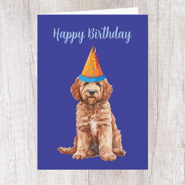Carte d'Anniversaire Goldendoodle (Créateur téléchargé)