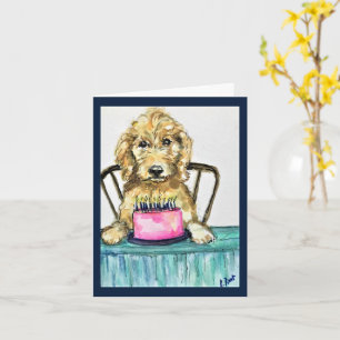 Carte d'anniversaire Goldendoodle