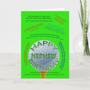 Carte d'anniversaire Golf Jokes pour Nephew