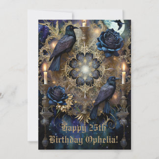 Carte d'anniversaire gothique bleu