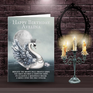 Carte d'anniversaire Gothique Cygne