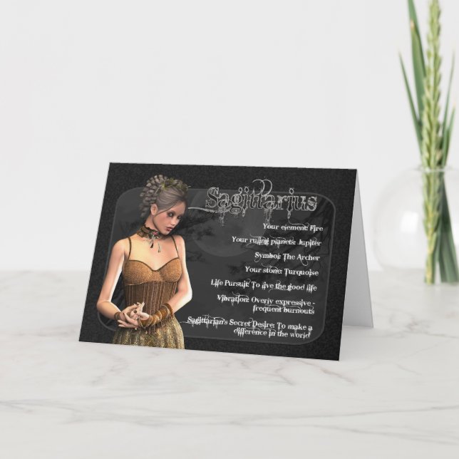 Carte d'anniversaire gothique de zodiaque de (Devant)