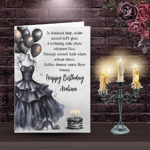 Carte d'anniversaire gothique féminine
