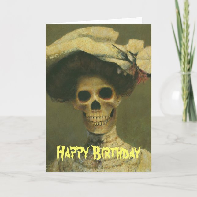 Carte d'anniversaire Gothique Skeleton Lady (Devant)