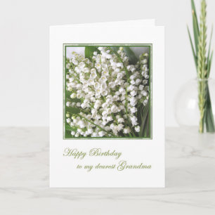Carte d'anniversaire. Grand-mère. Lys des fleurs d