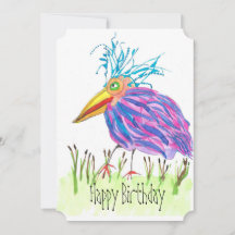 Carte d'anniversaire Gras Bird Watercolor Painting