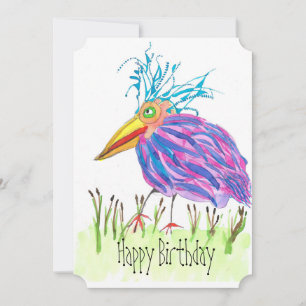 Carte d'anniversaire Gras Bird Watercolor Painting