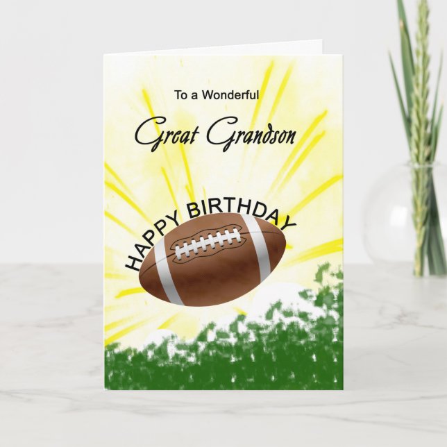 Carte d'anniversaire Great Grandson Football (Devant)