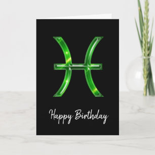 Carte d'anniversaire Green Pisces
