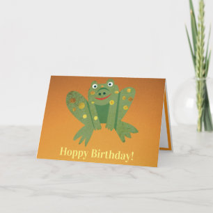 Carte d'anniversaire grenouille sautante