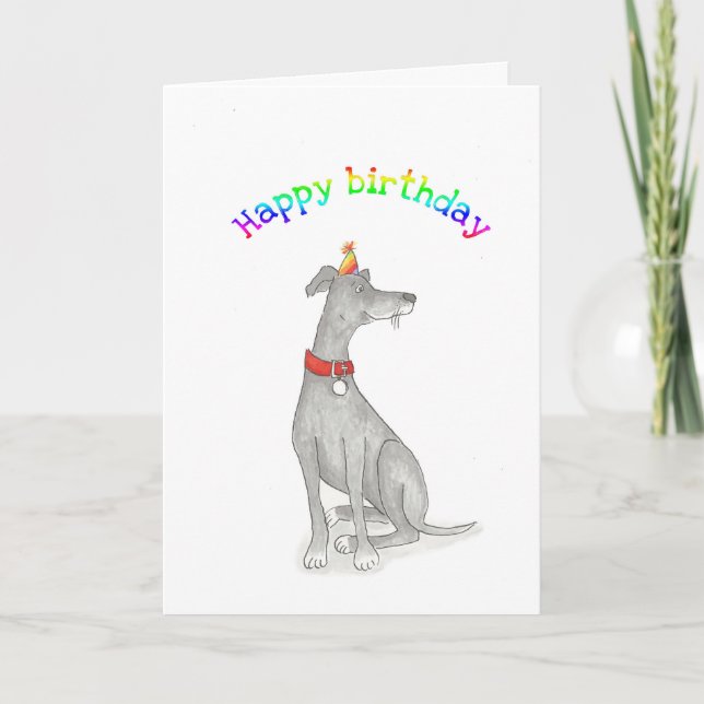 Carte d'anniversaire Greyhound (Devant)