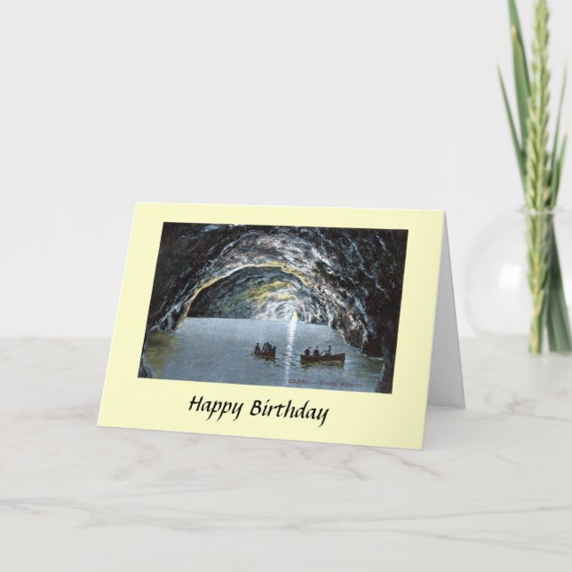 Carte d'anniversaire - grotte bleue, Capri, Italie (Devant)