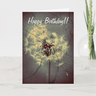 Carte d'anniversaire grunge de pissenlit