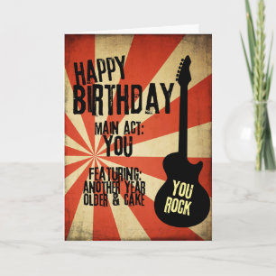 Carte d'anniversaire grunge de rock