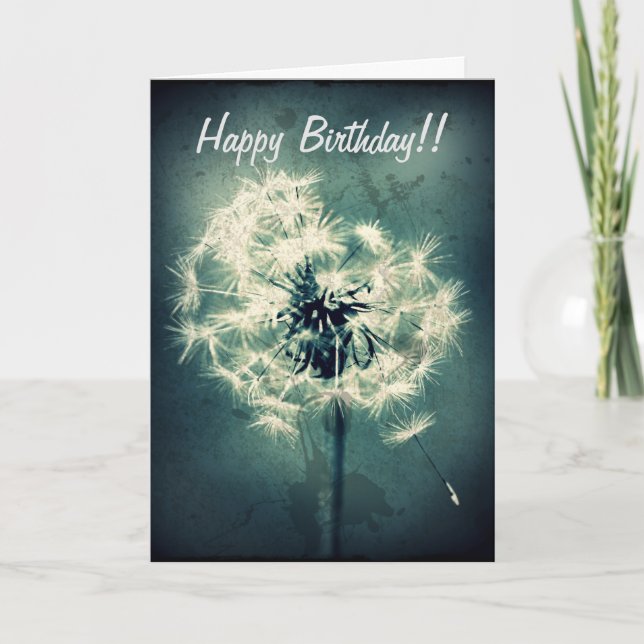 Carte d'anniversaire Grungey Dandelion (Devant)