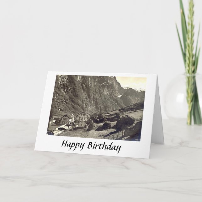 Carte d'anniversaire - Gudvangen, Norvège (Devant)