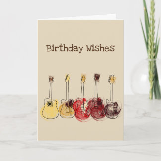 Carte d'anniversaire guitare