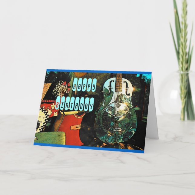 Carte d'anniversaire guitare (Devant)
