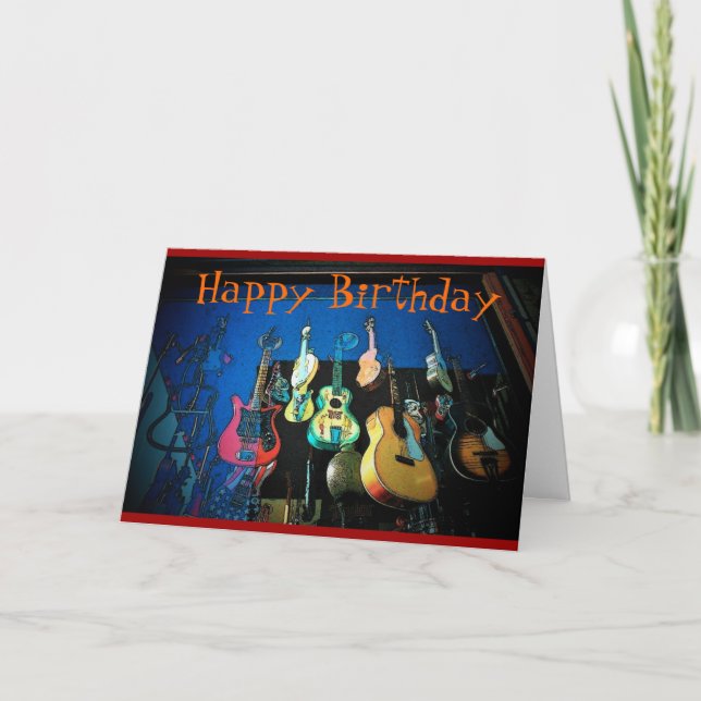 Carte d'anniversaire guitare (Devant)