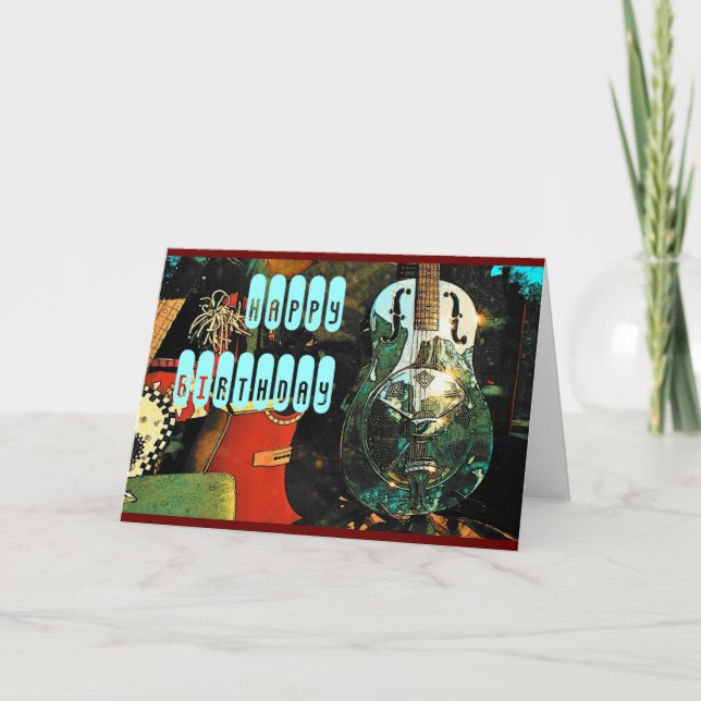 Carte d'anniversaire guitare (Devant)
