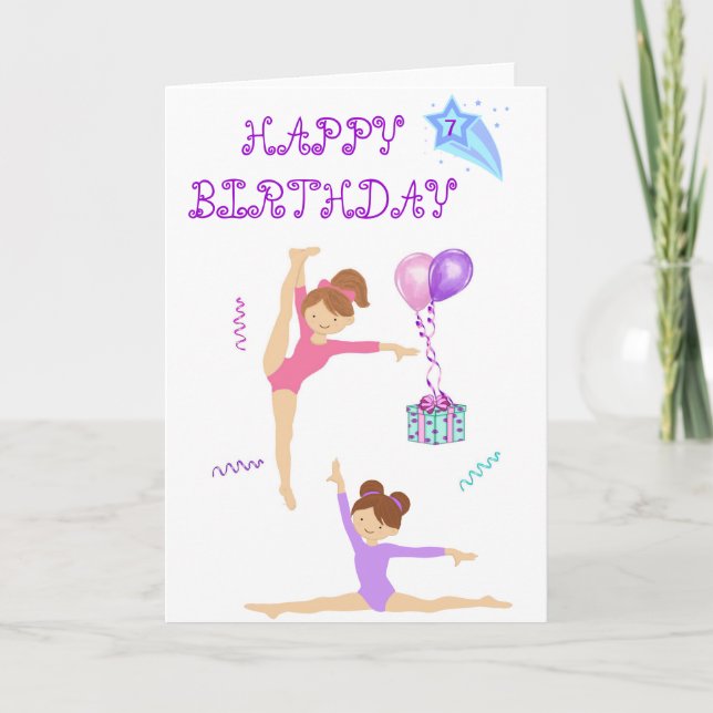 Carte d'anniversaire Gymnastique personnalisée (Devant)