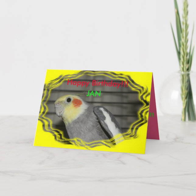 Carte d'anniversaire Harley Cockatiel (Devant)