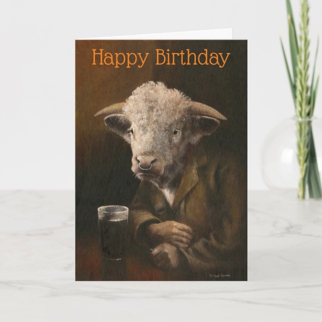 Carte d'anniversaire Hereford bull Gentleman (Devant)