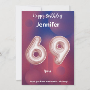 Carte d'anniversaire heureuse à 69 ans
