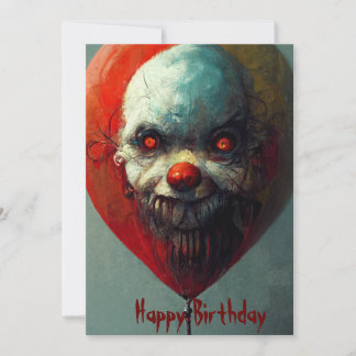 Carte d'anniversaire heureuse de clown malin