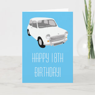 Carte d'anniversaire heureuse de rétro voiture