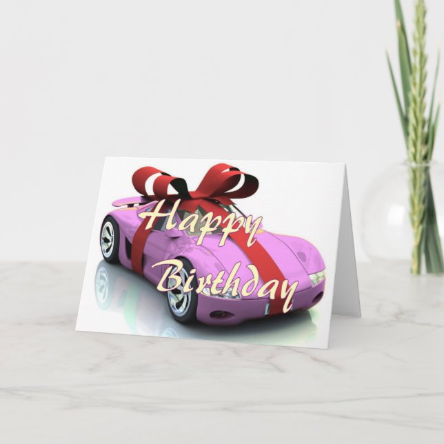 Carte d'anniversaire heureuse nouvelle voiture (Devant)