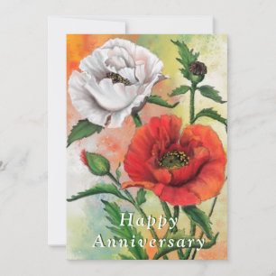 Carte d'anniversaire heureux Pépites blanches roug