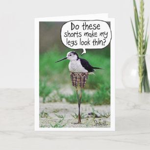 CARTE D'ANNIVERSAIRE HILARANTE - OISEAU EN SHORT
