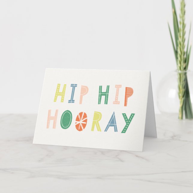Carte d'anniversaire Hip Hip Hooray - Cobalt (Devant)
