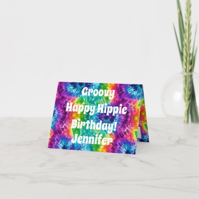 Carte d'anniversaire Hippie Tie Dye (Devant)