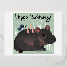 Carte d'anniversaire Hippo