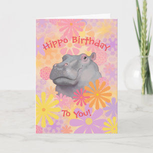 Carte d'anniversaire Hippo