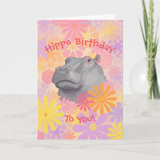 Carte d'anniversaire Hippo