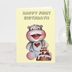 Carte d'anniversaire Hippo