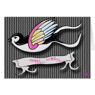 Carte d'anniversaire Hirondelle