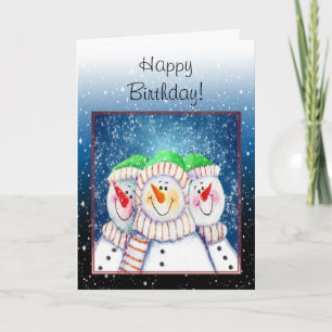 Carte d'anniversaire hivernale