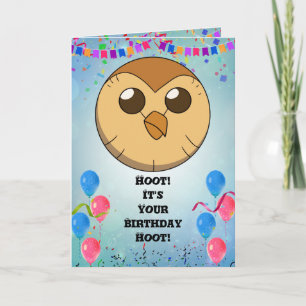 Carte d'anniversaire Hooty Invitation Carte d'hibo