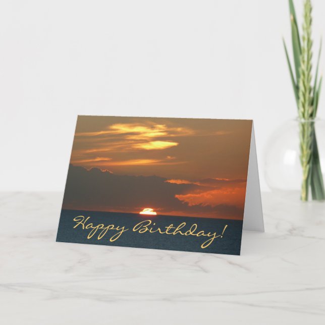 Carte d'anniversaire Horizon Sunset (vierge à l'in (Devant)